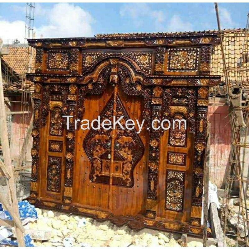 Wood Art Carved Teak Wood Door Frame