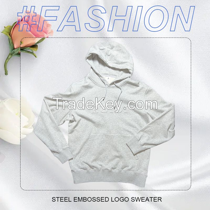 Steel Embossed Label Custom Hoodie