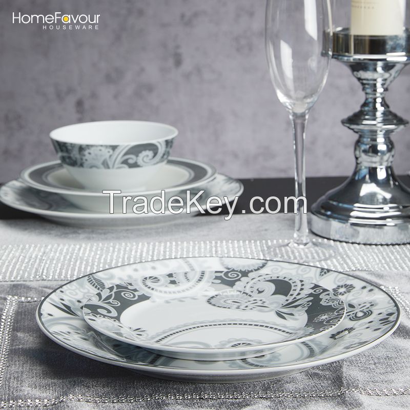 74pcs Ceramic Porcelain Dishes, Bowls Dinner Plates Set for 6