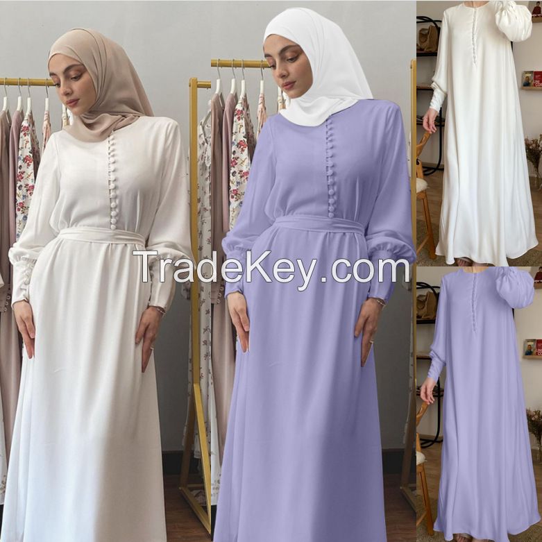 ashion Satin Sliky Djellaba Muslim Dress Dubai Full Length Flare Sleeve Soft Shiny Abaya Dubai Turkey Muslim Islam Robe