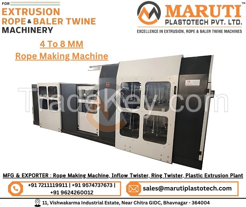 Best 4-8 MM Rope Making Machine Manufacturer In India.