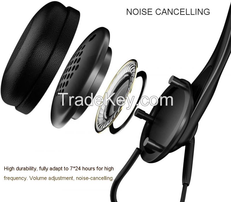 USB Wired Business Call Center Earphones - C106