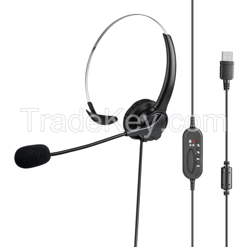 Call Center Earphones Supporting Skype, Teams, Zoom - C102