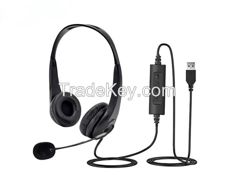 Call Center Headphones Supporting Skype, Teams, Zoom - C100