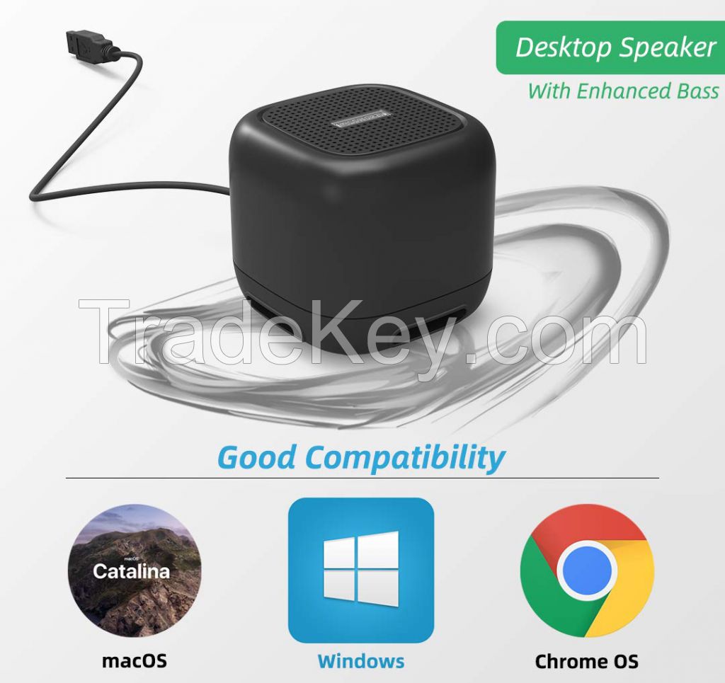 USB Computer Speaker, PC Speakers for Desktop Computer, Small Laptop Speaker with Hi-Quality Sound, Loud Volume and Rich Bass-F0006