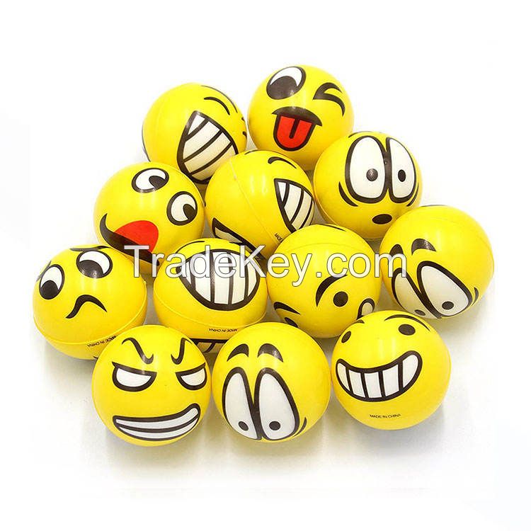 Wholesale memory foam balls children DIY toys Custom Logo Squeeze Cute Smile Stress Ball