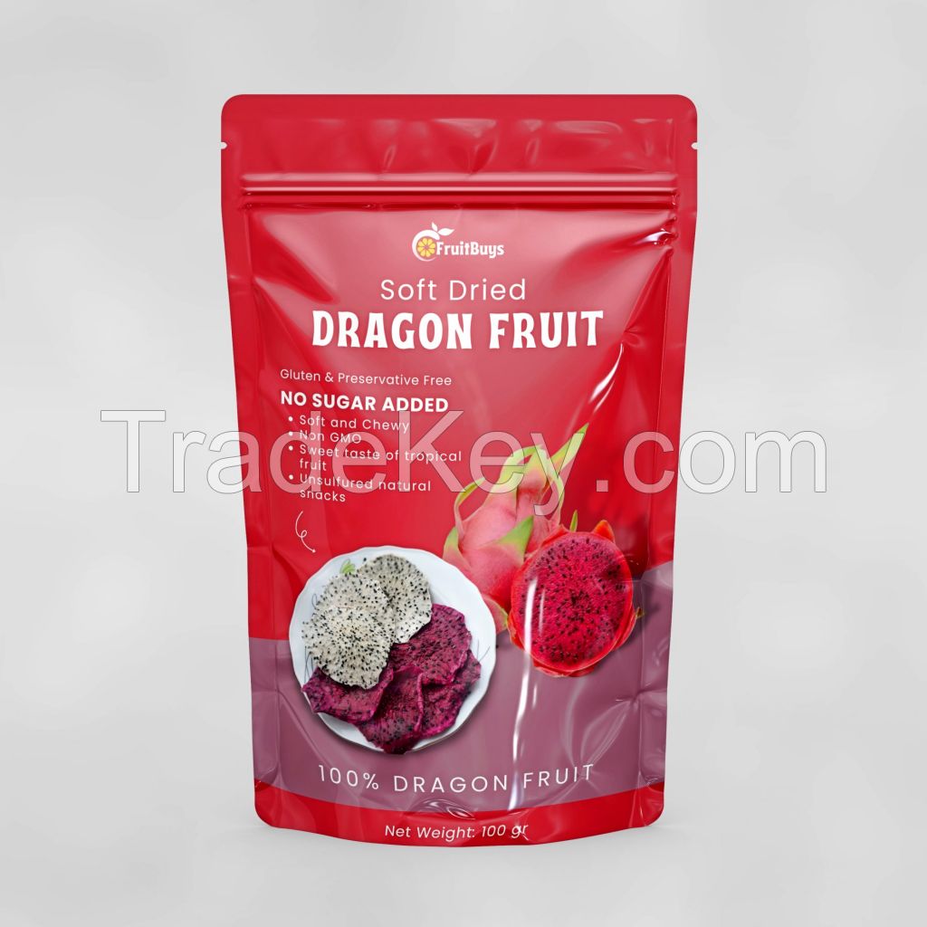 Vietnamese Dried Dragon Fruit Snacks with No Sugar Added for Weight Loss - FruitBuys Vietnam