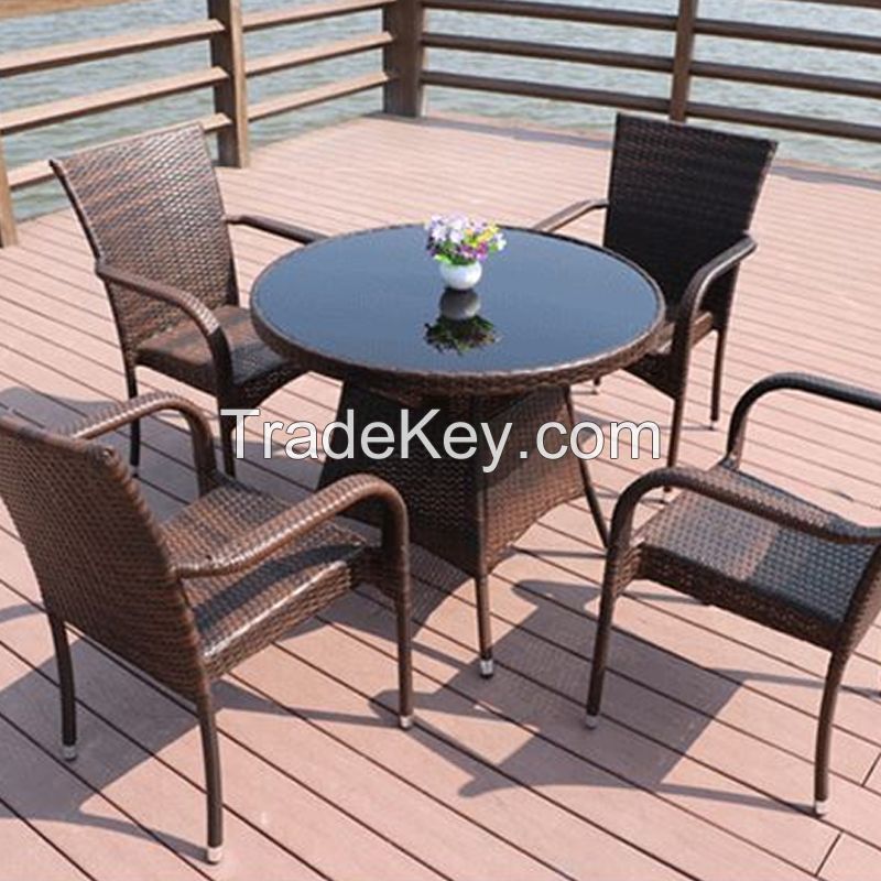 Outdoor Rattan Chair Suitable for Outdoor/Indoor, Backyard, Porch, Garden, Poolside, Balcony Furniture (Coffee)