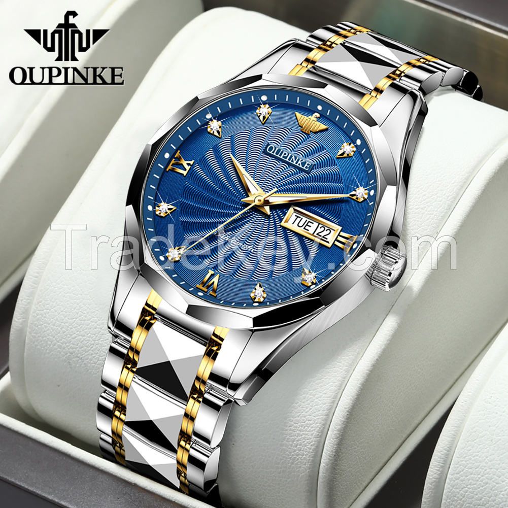 Oupinke 3169 Men  Watch Luxury Men Wrist Brand  Formal Dress All Stainless Steel Simple Men&#039;s Mechanical Watch