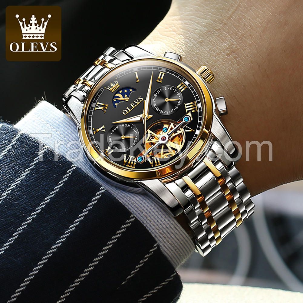 Custom LOGO Watch From China Factory Alloy Material Water Resistant Feature Wrist Men Watch Luxury OLEVS Mechanical Clock