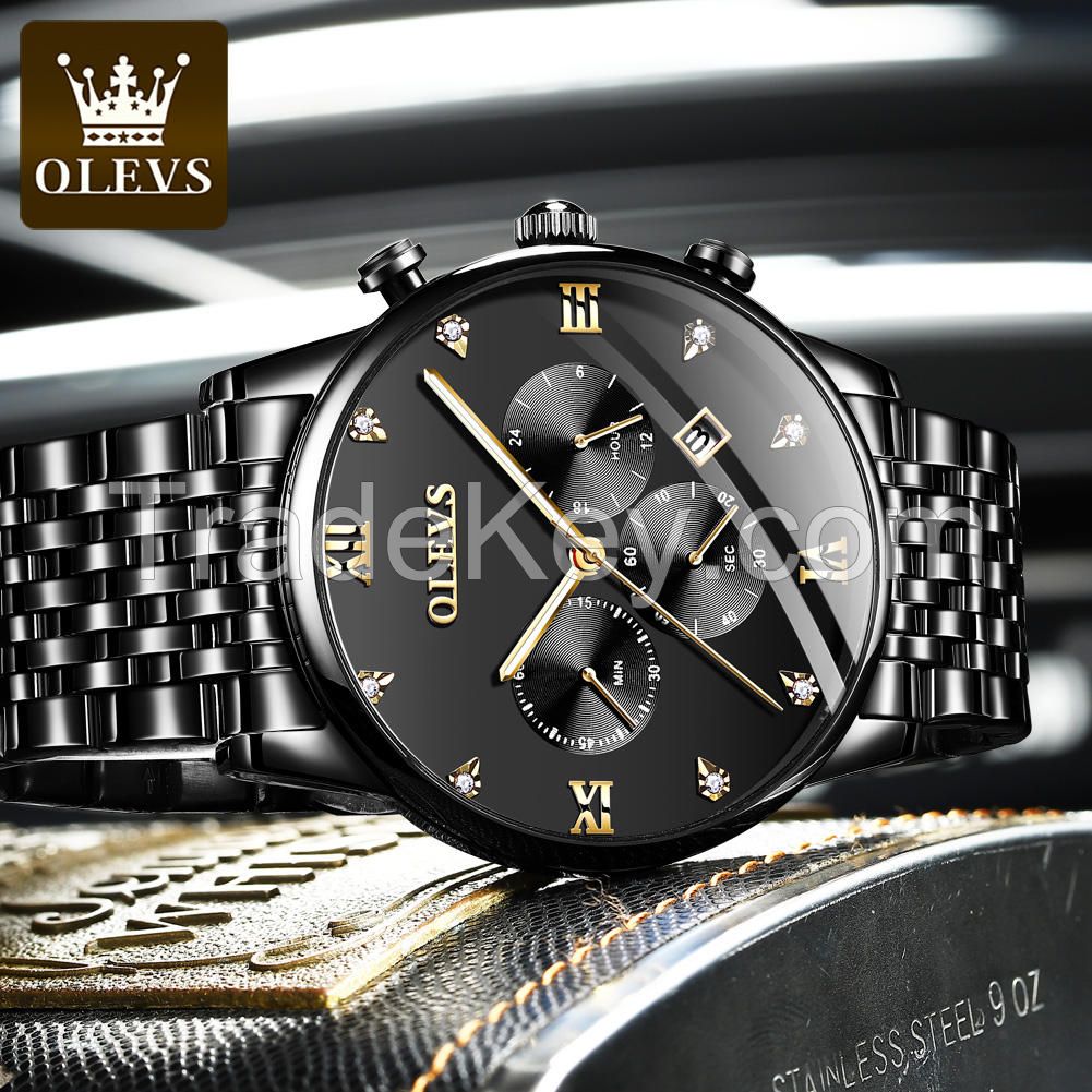 OLEVS 2868 Quartz Fashion Classic Steel Band Montre Homme Wrist Men Watch Custom LOGO Clock Top Luxury 2020 Shenzhen Alloy 3 ATM