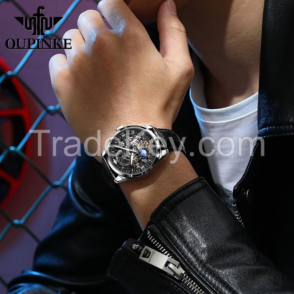 Oupinke3268  Automatic Mechanical Fashion Movement Watch Waterproof Casual Sport  luxury Men Classic Business men Wristwatch