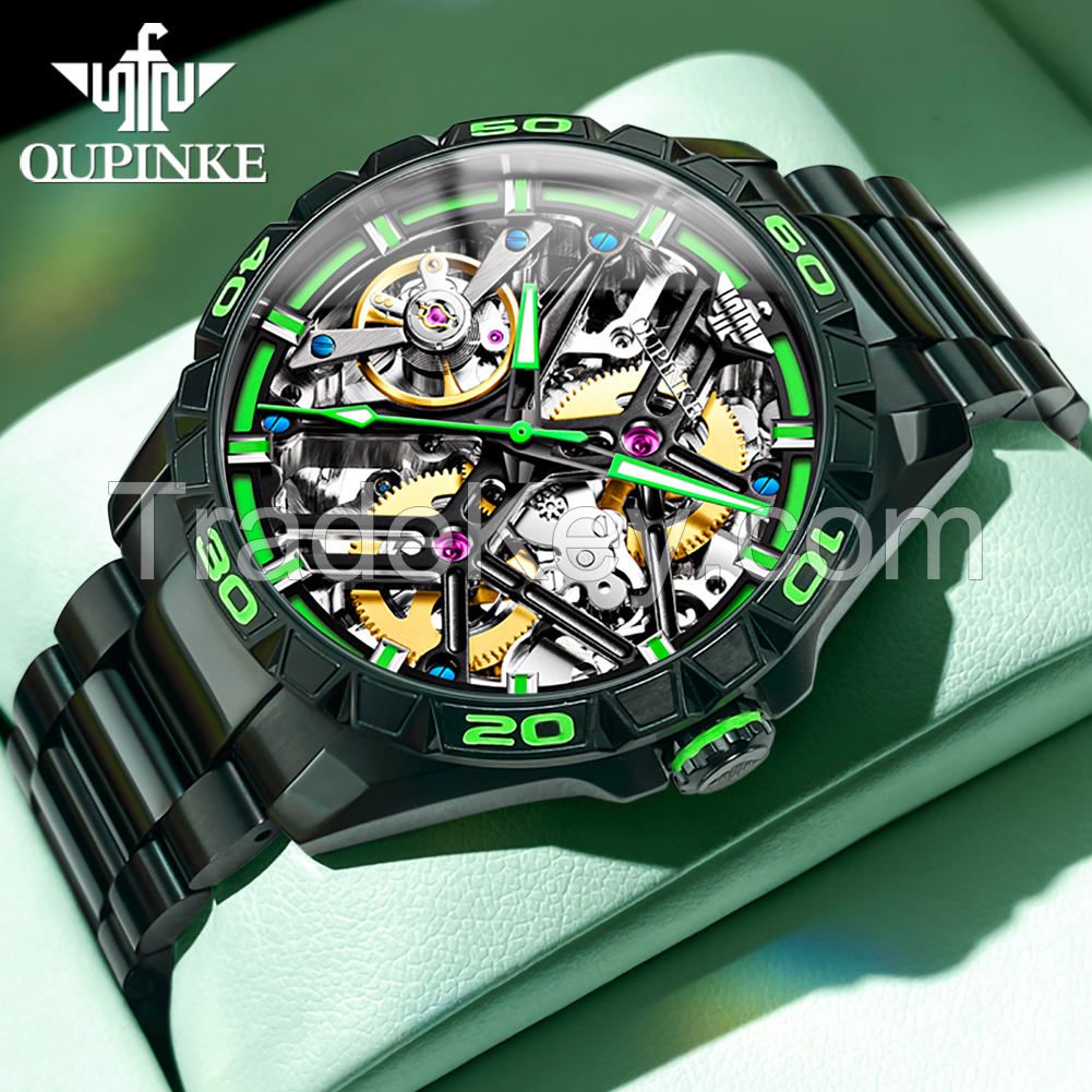 OUPINKE 3196 High Quality Original Day Date Luxury Watch Sport Dive Wrist Watches Automatic Mechanical Watch For Men
