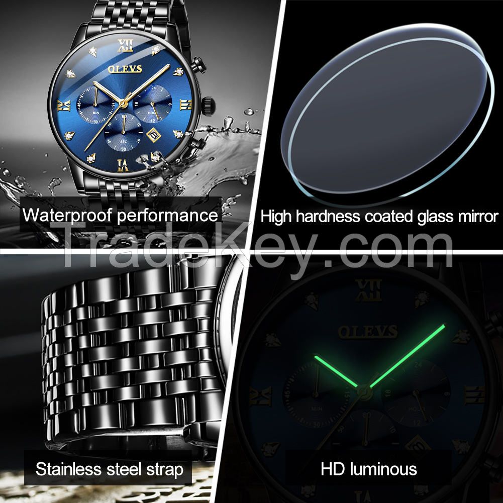 OLEVS 2868 Quartz Fashion Classic Steel Band Montre Homme Wrist Men Watch Custom LOGO Clock Top Luxury 2020 Shenzhen Alloy 3 ATM