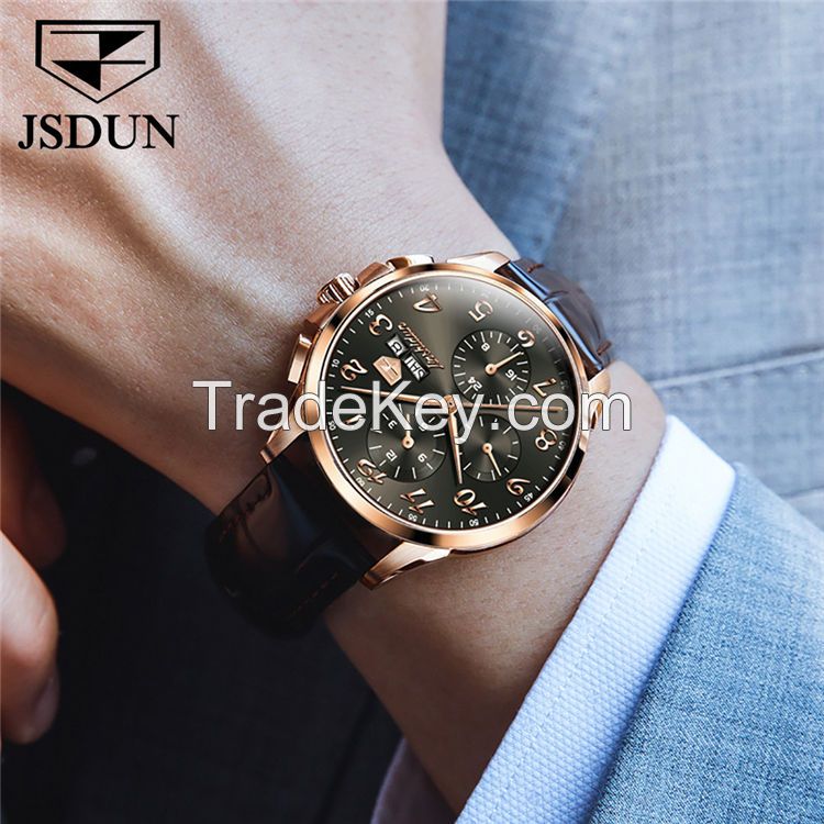 JSDUN8914 Good Quality Coated Glass Original Movement Stainless Steel  Waterproof Mechanical Wrist Watch