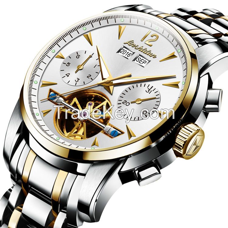 JSDUN8738 Hot oem custom Chinese fashion Manufacturer  luxury watch Men Stainless Steel  Waterproof Mechanical Watch