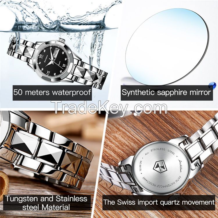 JSDUN8813women Factory Hot Sales Japanese movement Classic fashion Stainless Steel Waterproof Mechanical Watch