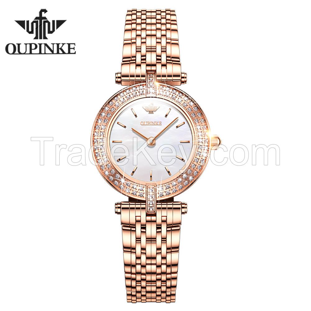 Oupinke 3191oem luxury waterproof Women&#039;s Watches Brand Luxury Fashion Ladies Customized Wrist Watch High Quality Quartz Watch