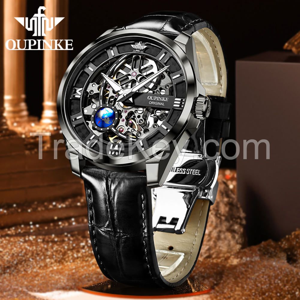 Oupinke3268 wrist luxury digital fashion Automatic movement  waterproof  classic sapphire mechanical mens watches