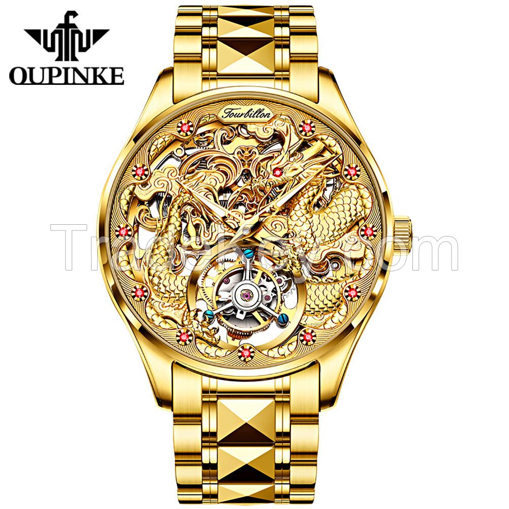 OUPINKE 3176 Forsining China Factory High Quality Luxury Men Mechanical Automatic Skeleton Watch for Wristwatch Man