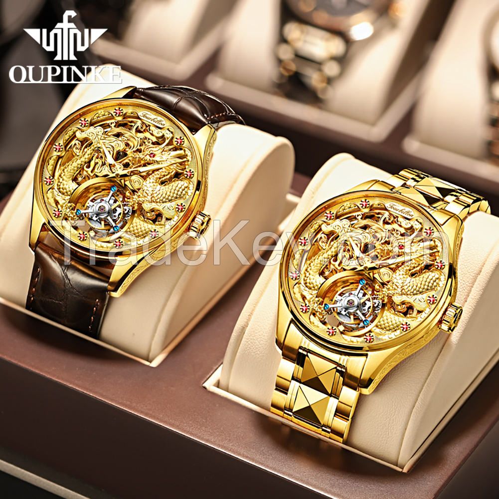 OUPINKE 3176 Forsining China Factory High Quality Luxury Men Mechanical Automatic Skeleton Watch for Wristwatch Man