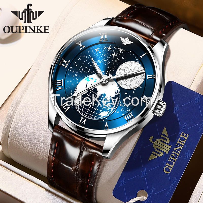 OUPINKE 3176 Forsining China Factory High Quality Luxury Men Mechanical Automatic Skeleton Watch for Wristwatch Man