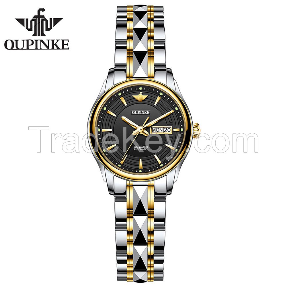 Oupinke 3170 Brand Luxury Women Mechanical Watches Men Sport Casual Fashion White Watches Ladies wrist Watches