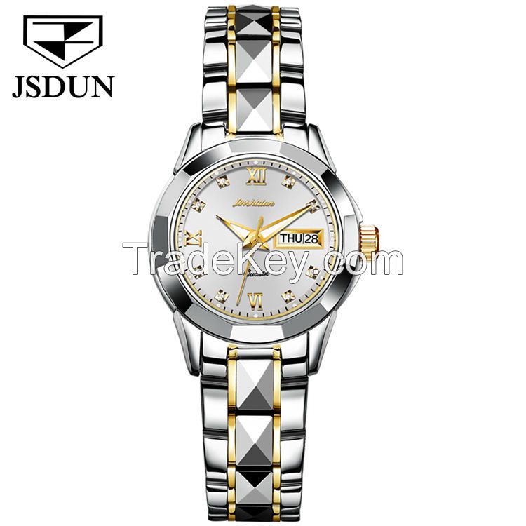 JSDUN8813women Factory Hot Sales Japanese movement Classic fashion Stainless Steel Waterproof Mechanical Watch