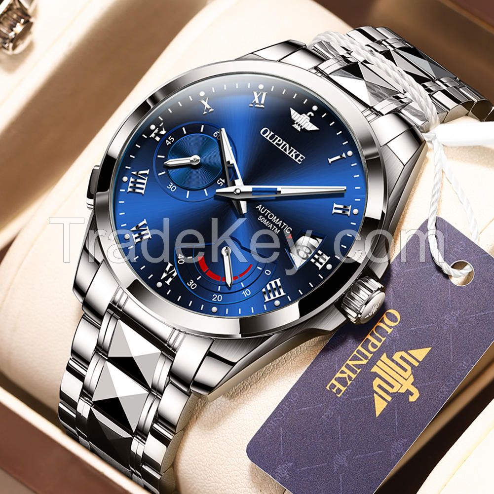 OUPINKE 3198 OEM automatic mens wrist watch sport  Multifunctional men wrist luxury custom logo automatic Mechanical watch