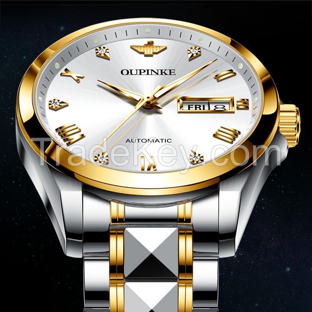 OUPINKE 3171 Watch Men Simple Brand Multi-function stainless steel Automatic Mens Mechanical Watches Men