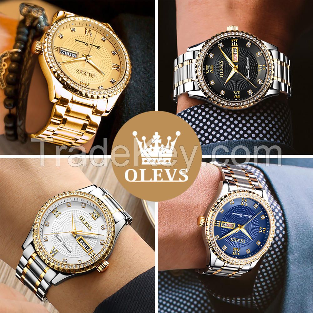 OLEVS Brand  Man Fashion  Business Watches Low MOQ Cheap Prices Logo Customized WristWatch For Men  Clock