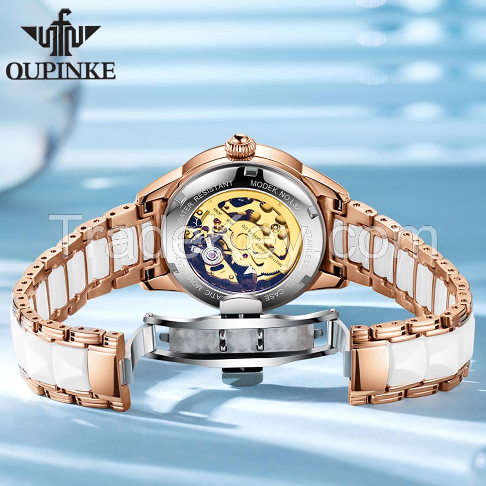 OUPINLE 3239 Series Mechanical Skeleton Watches Women Wrist Luxury Watch Custom Logo Women Ladies Watches Brands Luxury