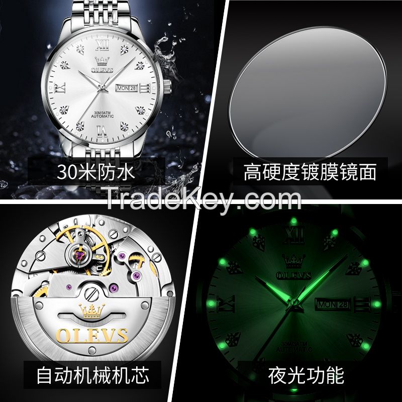 OLEVS 6673 Factory Direct Wholesale Luxury Automatic Machinery Men's Watch Night Glow Fashion Watch Men's Watch