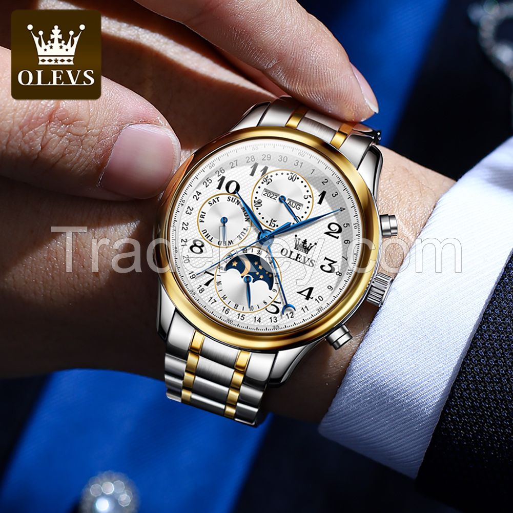 OLEVS 6667 Fashion For Men Multifunction Watch Automatic Waterproof Luminous Mechanical Luxury Watches