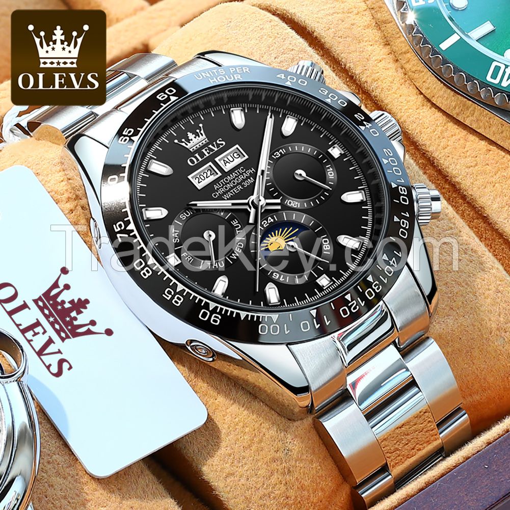 OLEVS 6654 Luxury Mechanical Watches Branded High Quality Seagull Movement Automatic Watch For Men