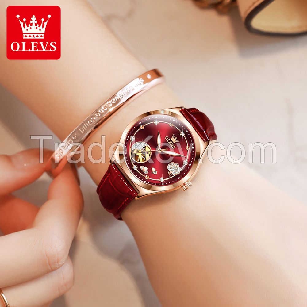 Olevs 6601 Fashion Automatic Mechanical Watch Women's High end Luxury Watch Women