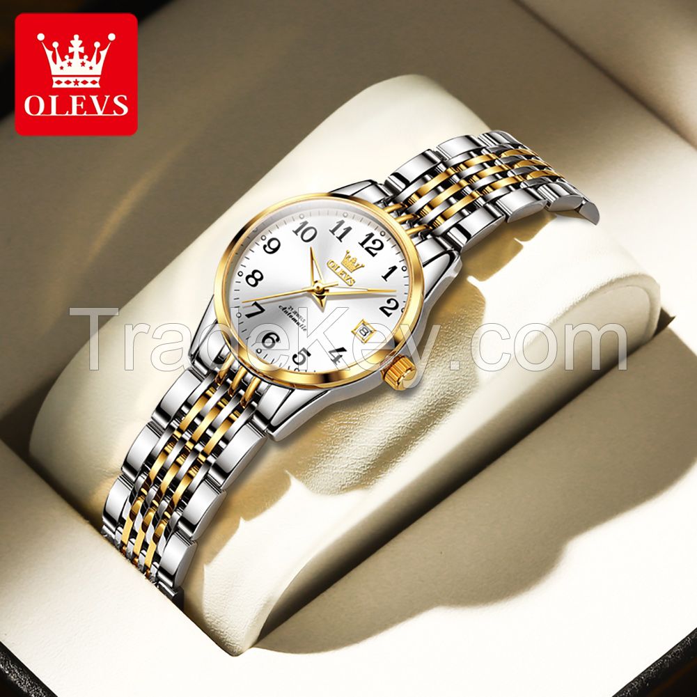 OLEVS 6666 Watch luxury fashion ladies watches stainless steel Strap women Automatic Watches
