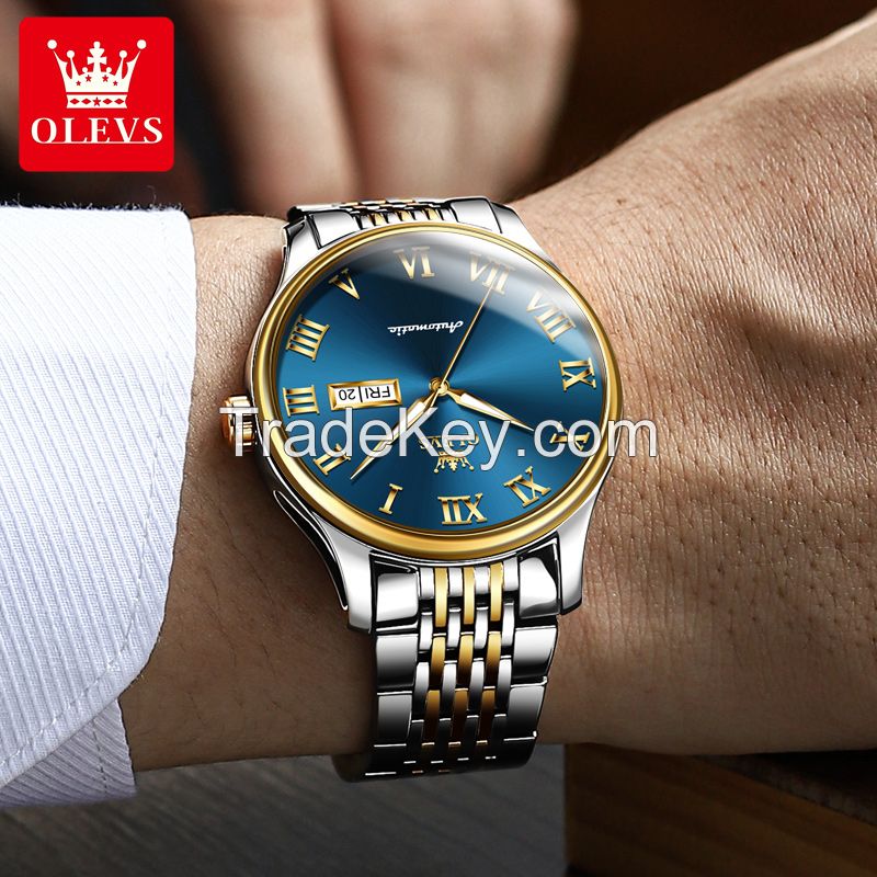 OLEVS 9929 Classic Fashion Brand Alloy Case Stainless Steel Strap Custom Design Man Wrist Mechanical watch