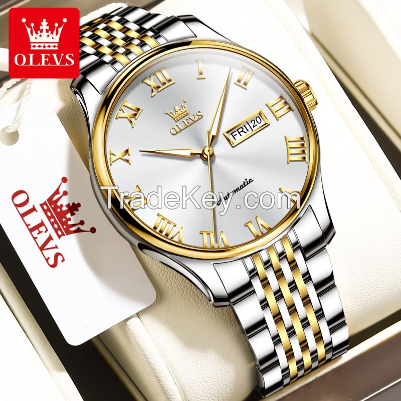 OLEVS 9929 Classic Fashion Brand Alloy Case Stainless Steel Strap Custom Design Man Wrist Mechanical watch