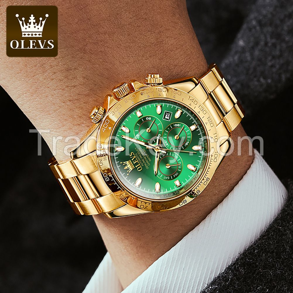 OLevs 6638 brand watch Automatic small three dial men wrist personalized waterproof Men Mechanical Watch