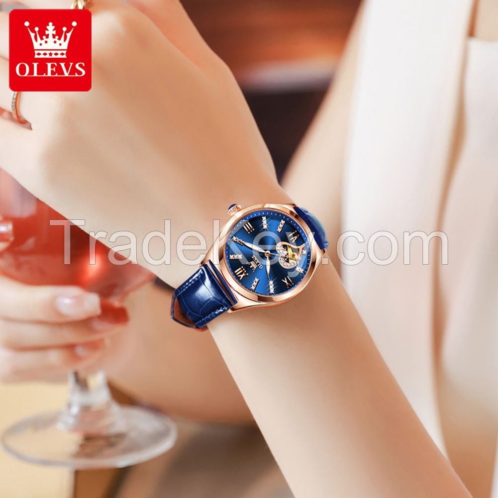 OLEVS 6636 Women's Automatic Sports Belt Fashion Mechanical Watch Glow Luxury Women's Watch