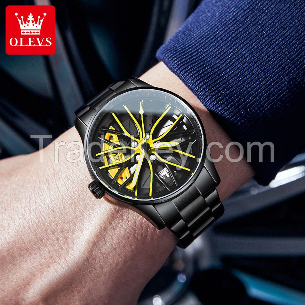 OLEVS 9937 Fashion Casual Watch Mens Top Brand Luxury Rotating Bezel Sport Design Silicone Band Men Watches quartz watch