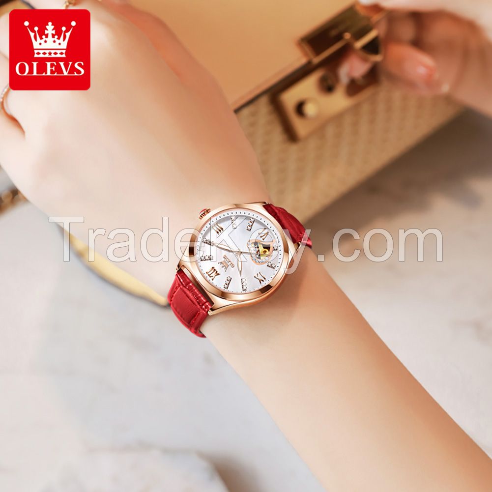 OLEVS 6636 Women's Automatic Sports Belt Fashion Mechanical Watch Glow Luxury Women's Watch