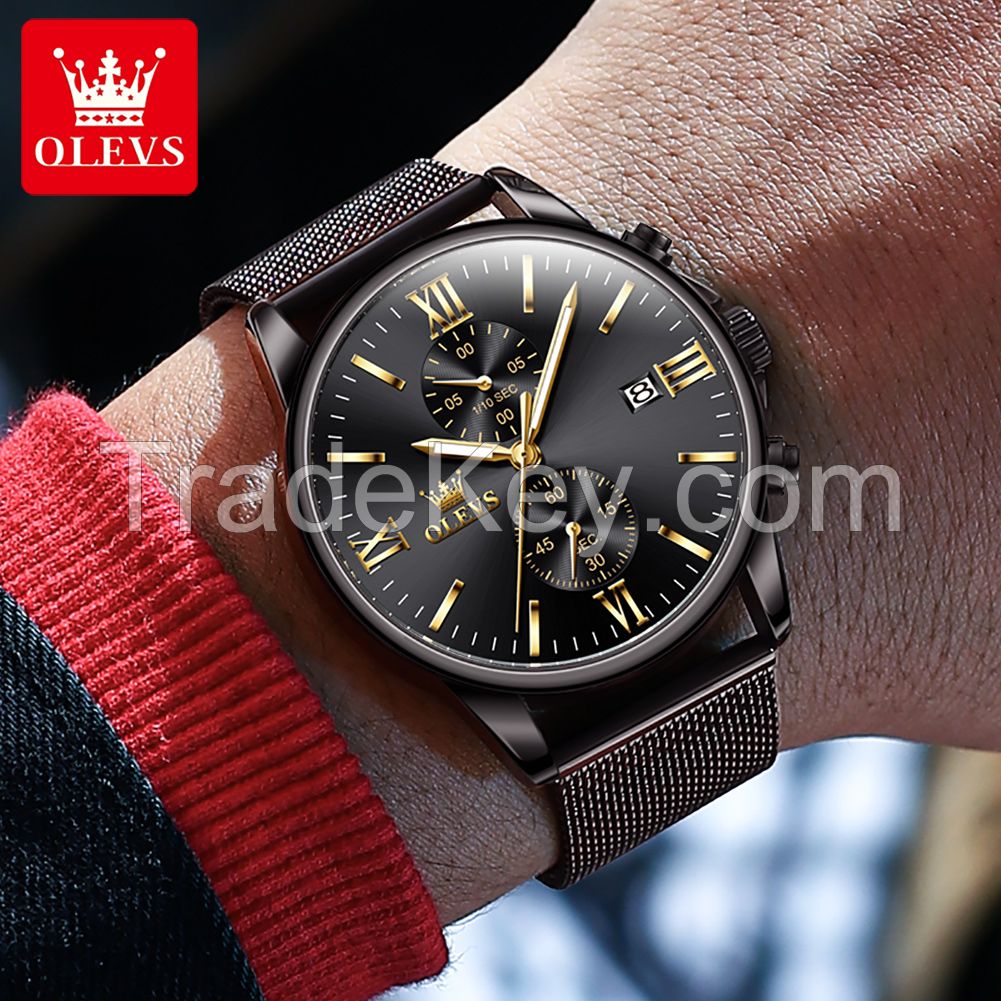 OLEVS 2886 Popular New Style Brand Casual Sport Quartz Mens Watches Luxury Stainless Steel Watch