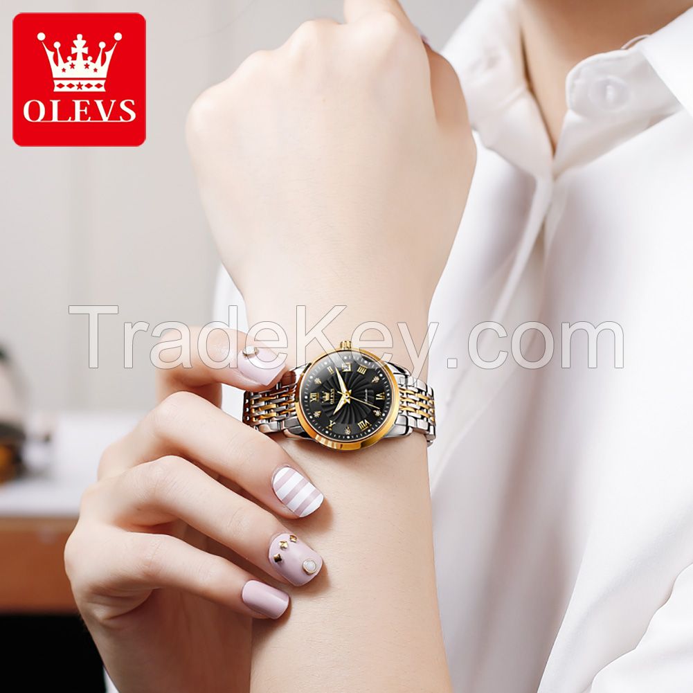 Olevs 6630 Top Brand Luxury Bracelet Women's Watch Dual Calendar Illuminated Waterproof Watch Women's Mechanical Watch