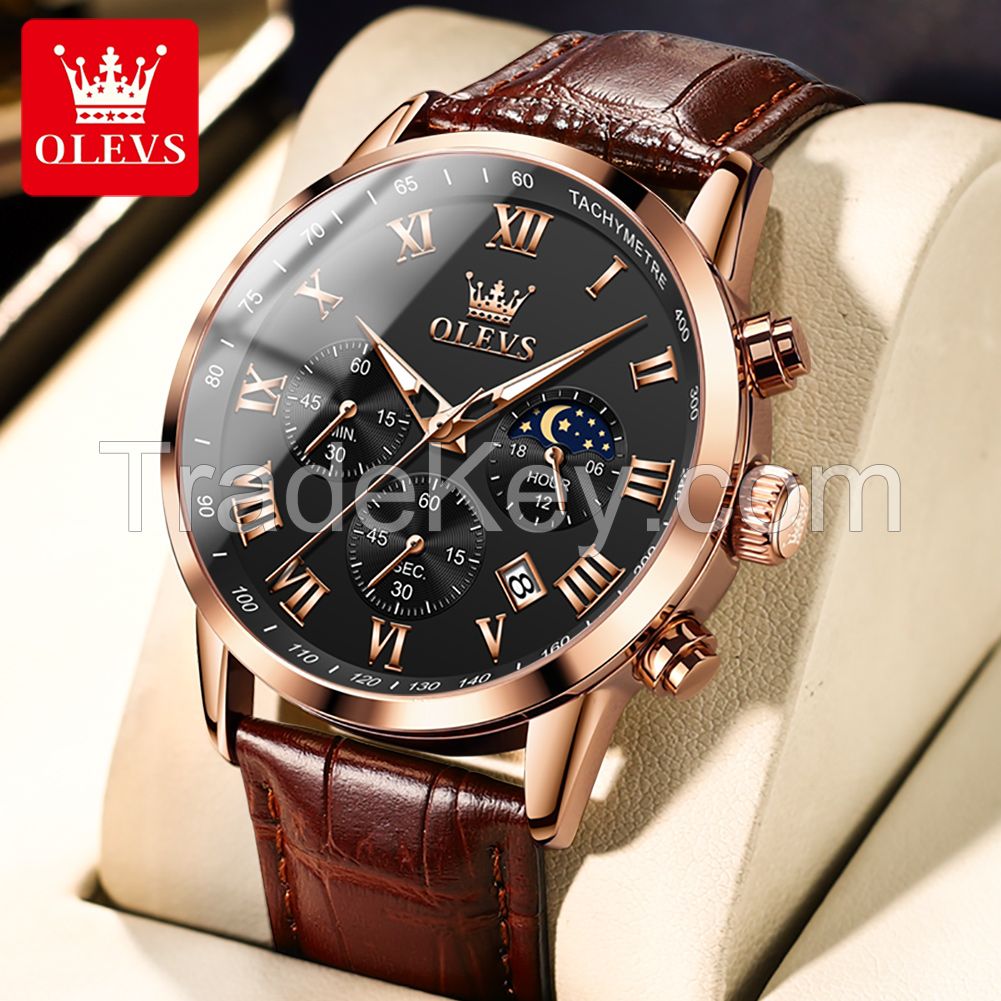 OLEVS 5529 Male Hot Sale Watches Men Wrist New Black Belt Quartz Watch Factory Man Wristwatches Clock Direct Sale