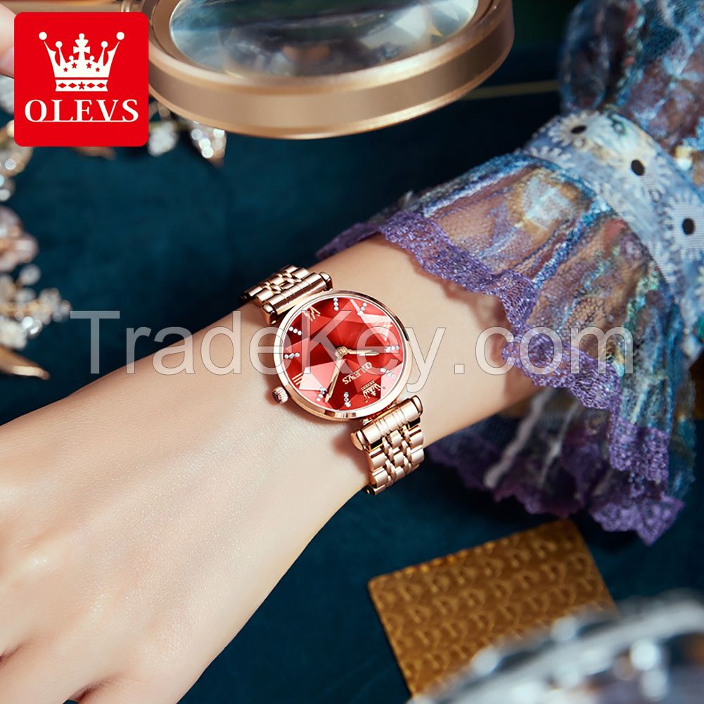 olevs 6642 Latest Design steel strip Rose Gold Quartz Wrist Fashion Women Watches