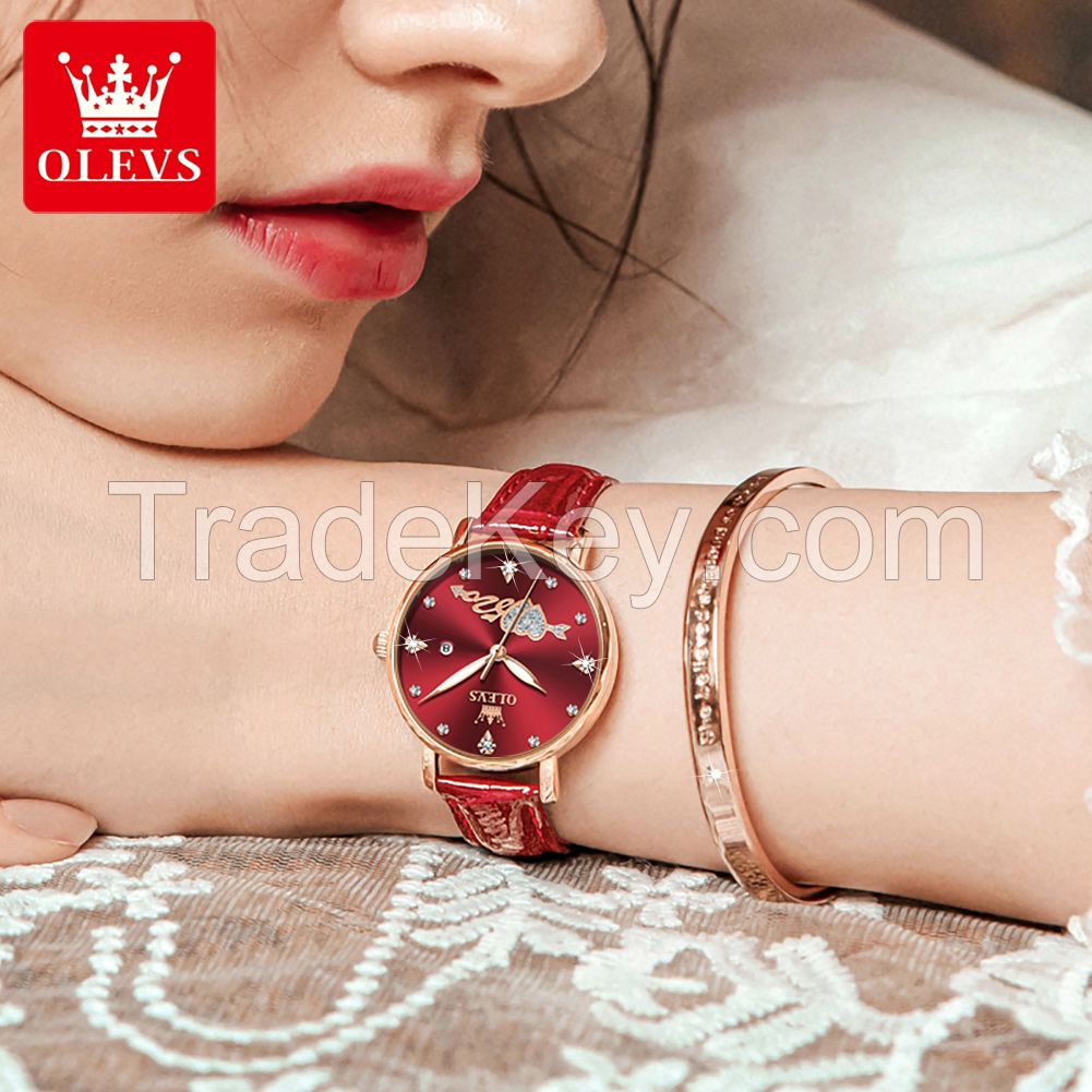 olevs 5509 Rose gold milanese  private label high quality  strap milanese loop for Wrist Watch Quartz Lady Women