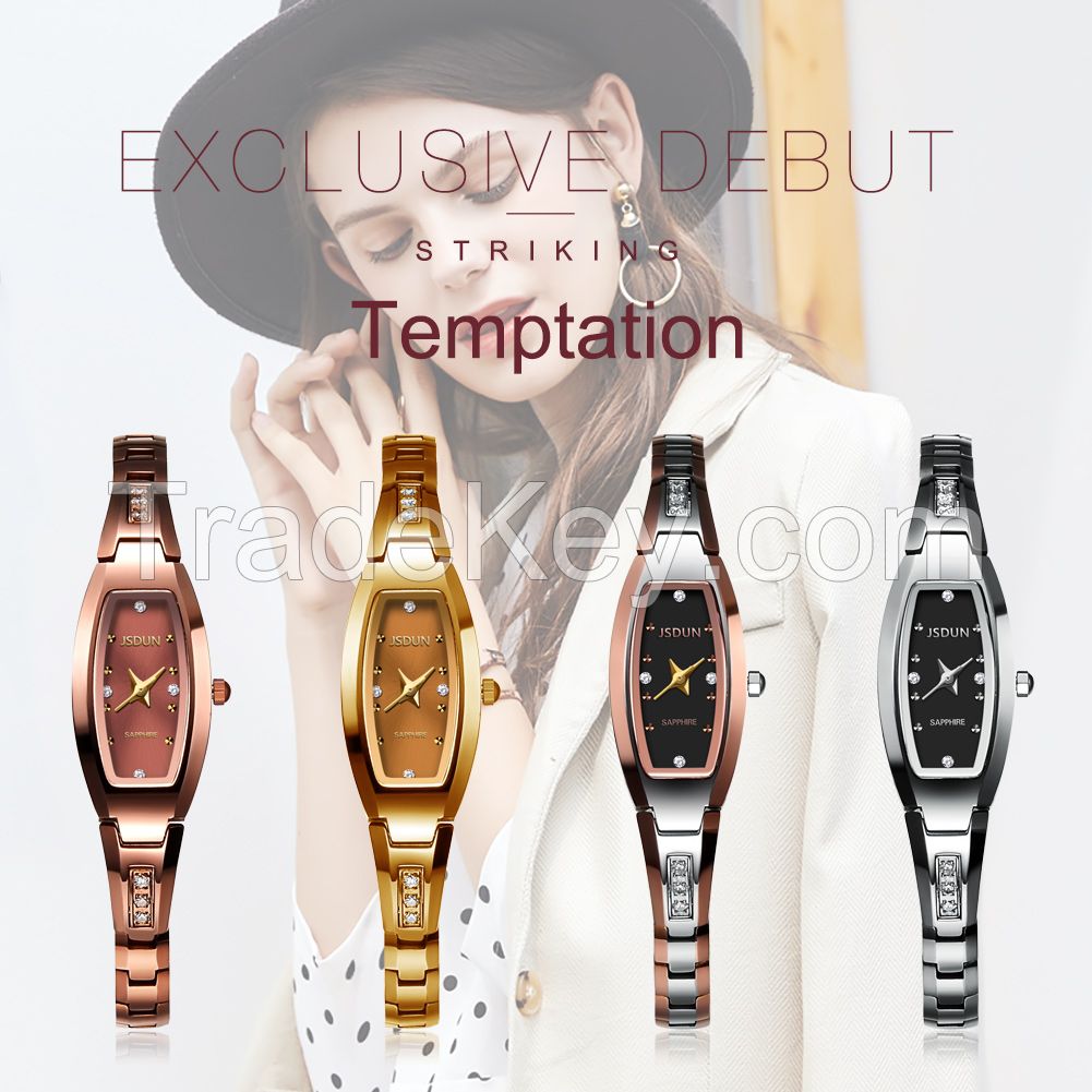 JSDUN 6530 Wrist Square Women's Watch Welcome custom logo women's watch Quartz brand new luxury alloy coated glass