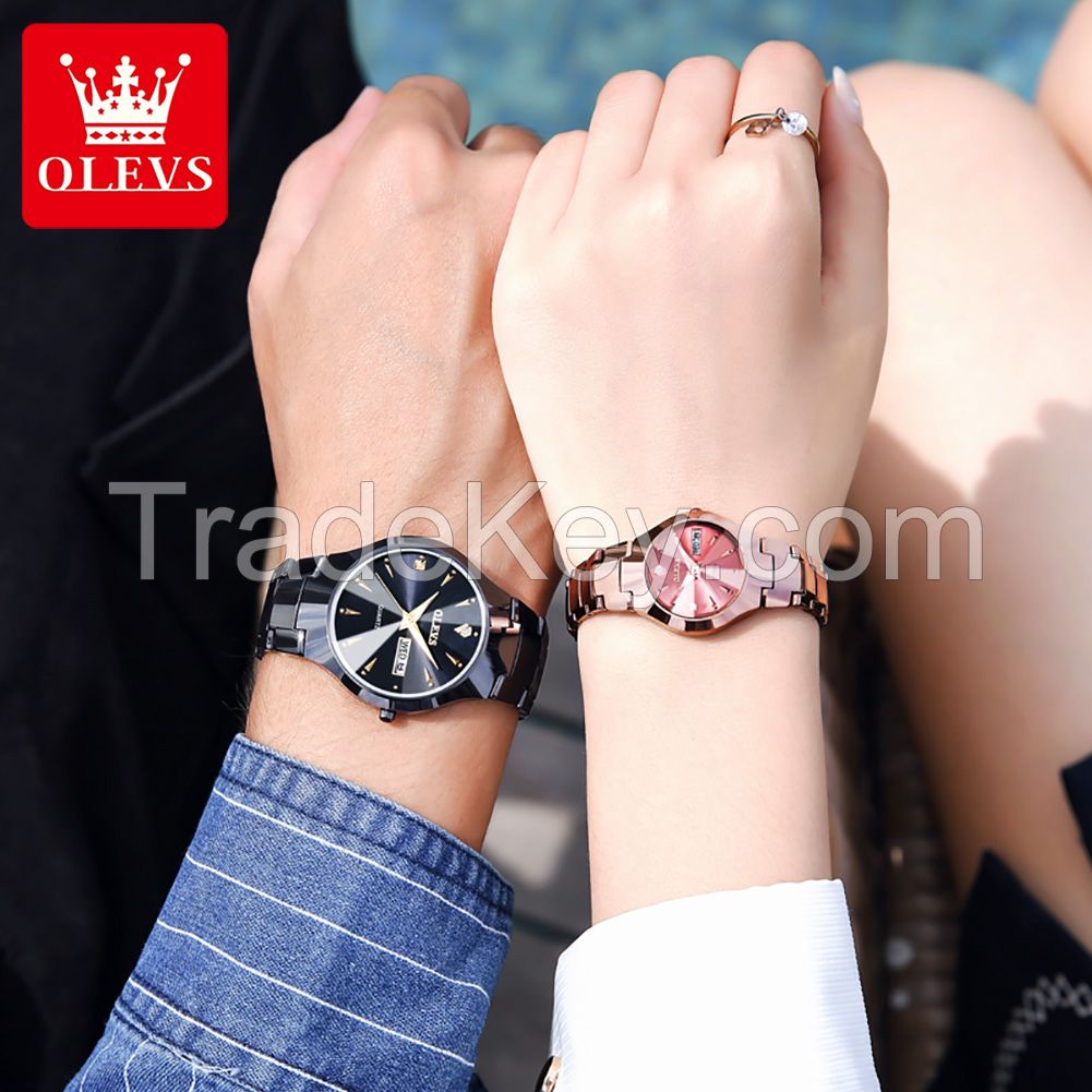 OLEVS 8697 Fashion Enthusiast Watch Women's Minimalist Diamond Quartz Watch Steel Band Alloy Case Date Clock